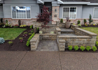 Paver Entryway with Seat Walls